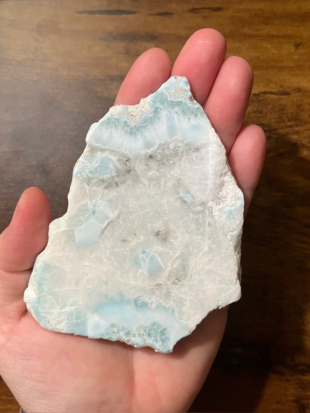 Natural larimar stone slab